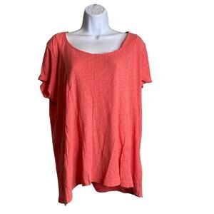 Cynthia Rowley Women's Peach Short Sleeve Tunic Top‎ Size 1X Coastal Preppy